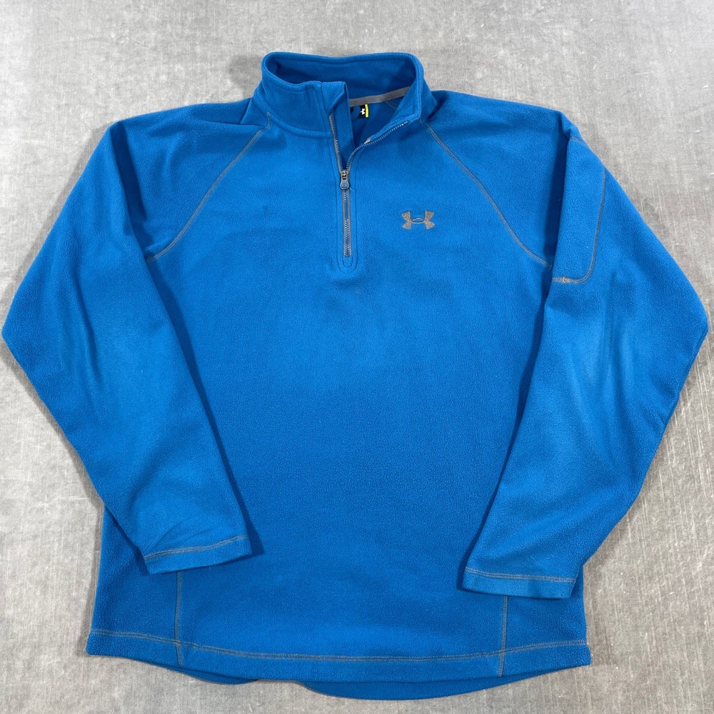 Under Armour Men's Medium‎ Blue Fleece 1/4 Zip Pullover Long Sleeve Athletic Top